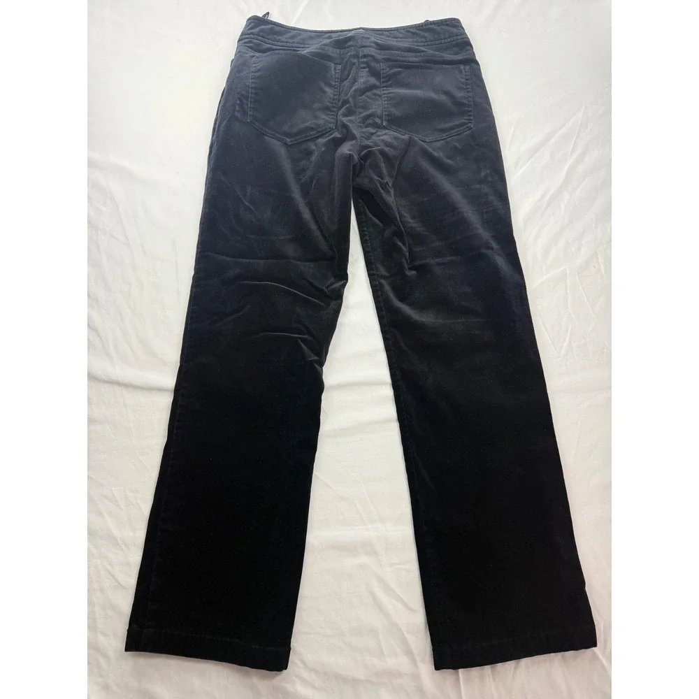 Eileen Fisher PP Black Velvet Straight Leg Pants‎ Petite Mid Rise